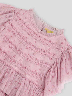 Printed Tulle Flounce Dress Somersault