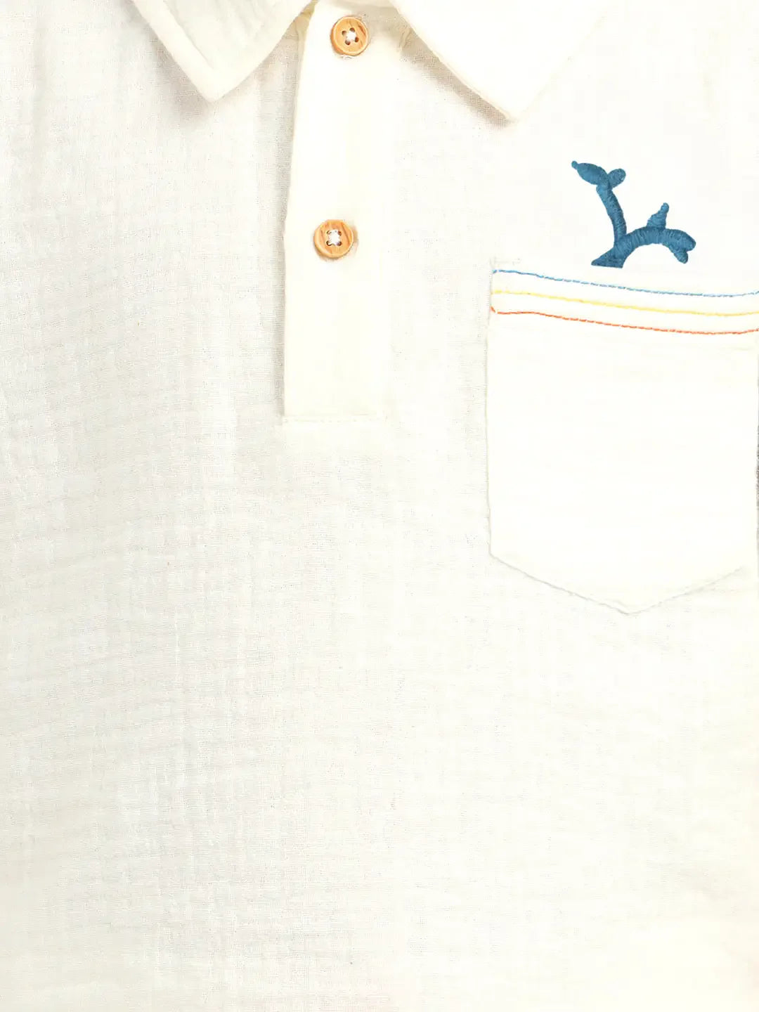 Cloudy Crinkled Cotton Shirt & Shorts Set