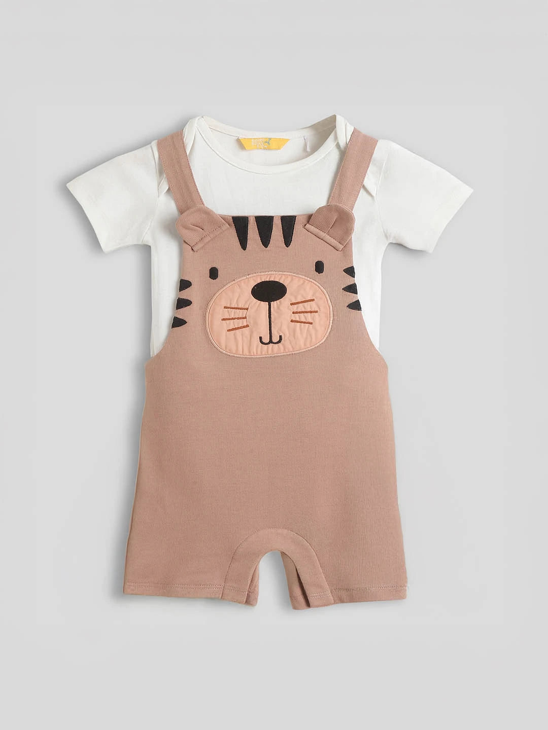 Tiger Cotton Dungaree with Bodysuit