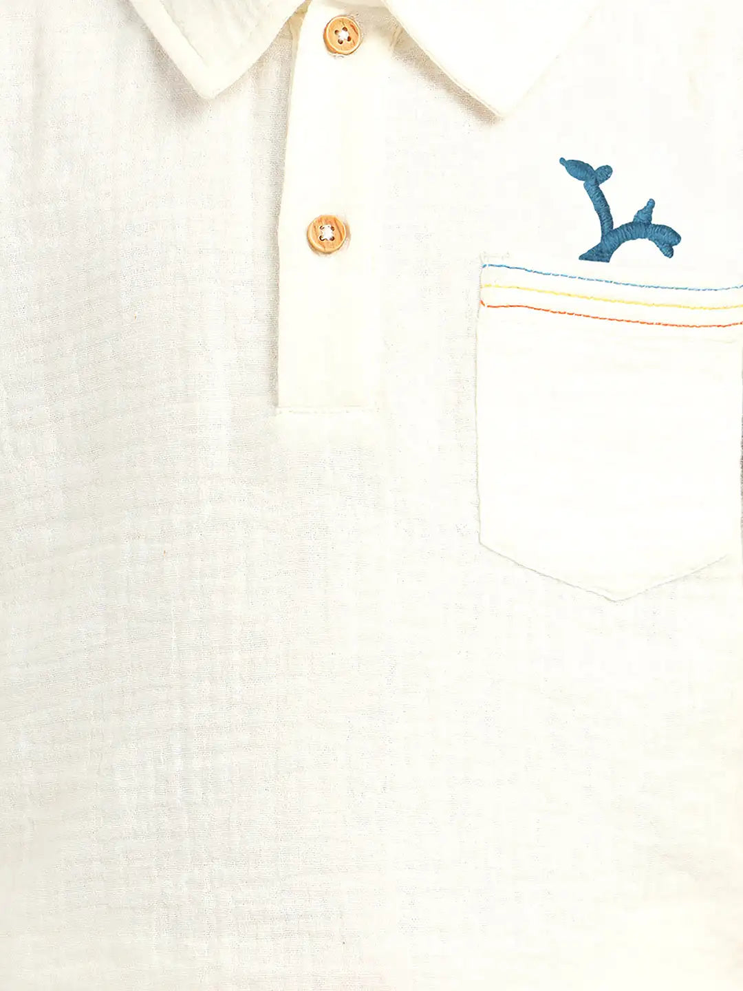 Cloudy Crinkled Cotton Shirt & Shorts Set