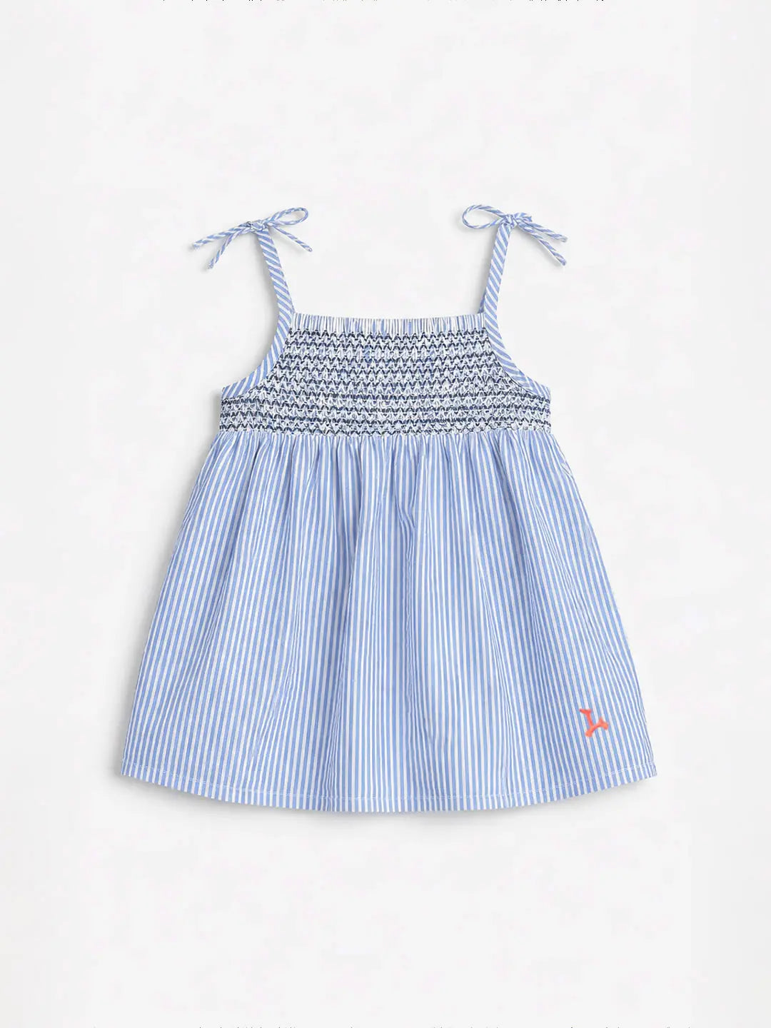 Sky Striped Cotton Smocked Top