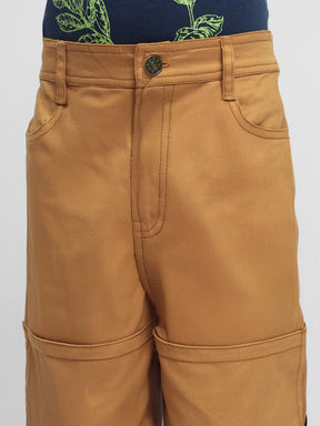 Brown Cotton Twill Pants
