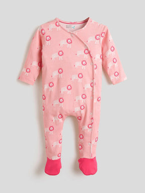 Sher Wrap Style Footed Cotton Sleepsuit