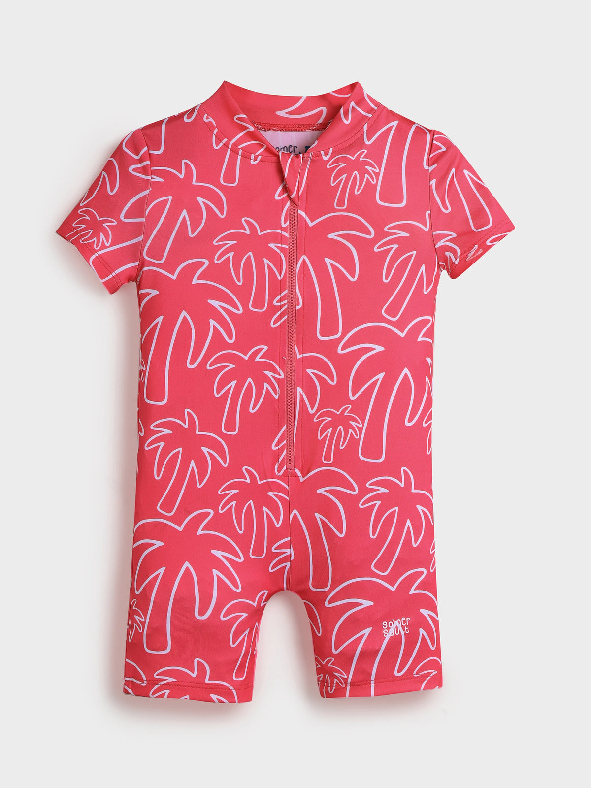 Tropical Palm Zip Swimsuit