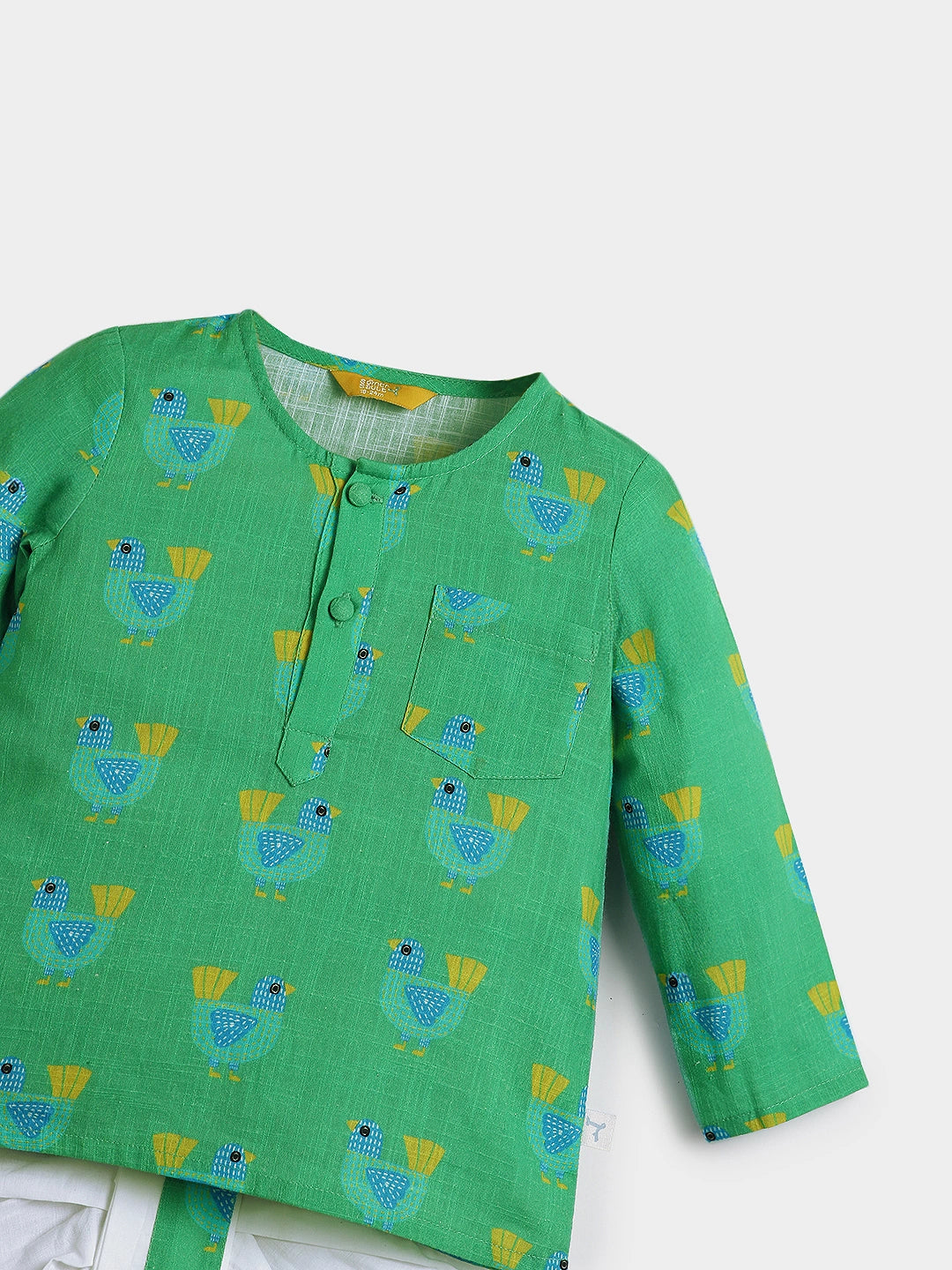 Playful Green Printed Kurta Dhoti Set