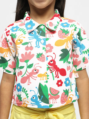 Happy Ants Drop Shoulder Cotton Shirt