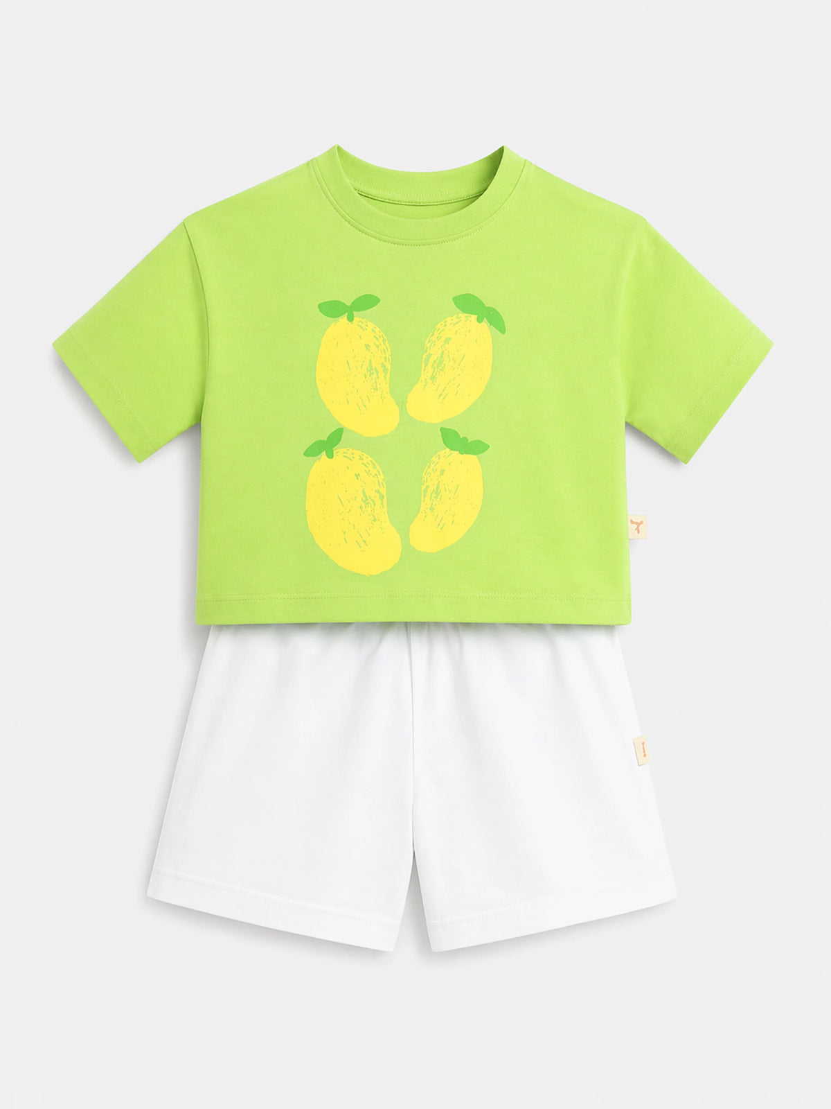 Printed Cotton T-Shirt & Shorts Set