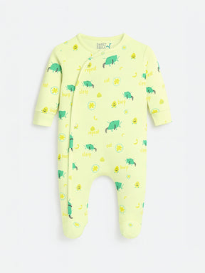 Snuggle Fit Printed Cotton Sleepsuit - Footed