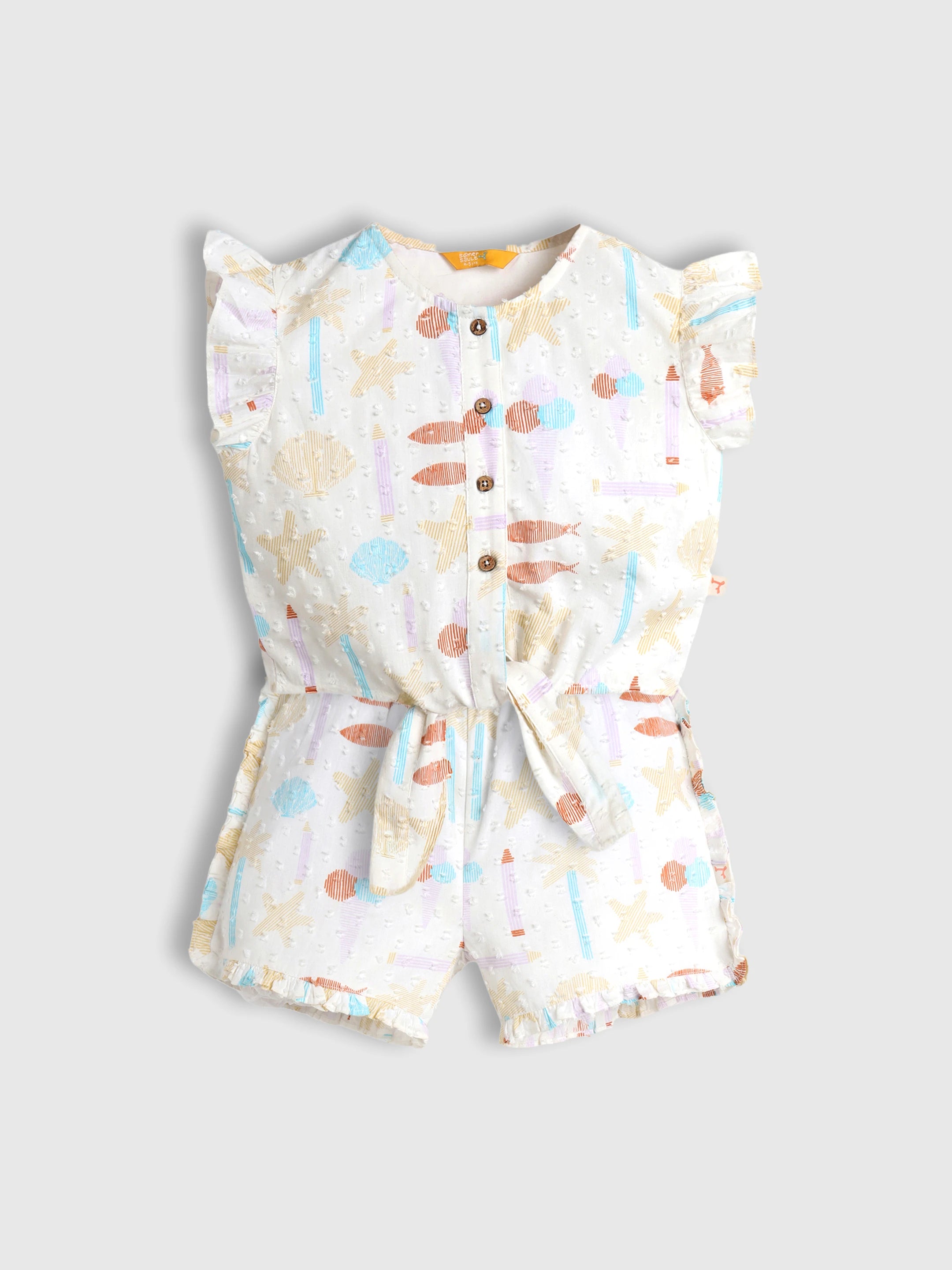 Printed Ruffles Sleeves Co-ord Set