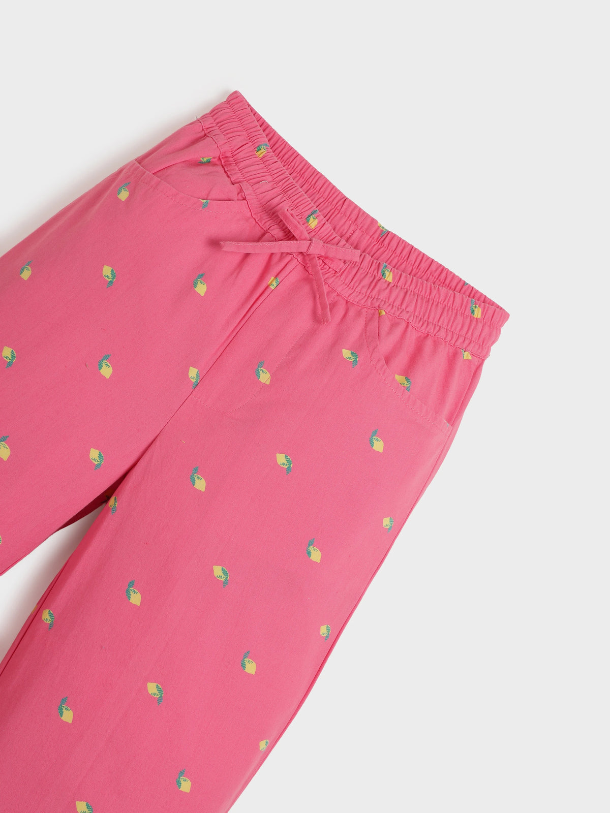 Pink Printed Cotton Pants