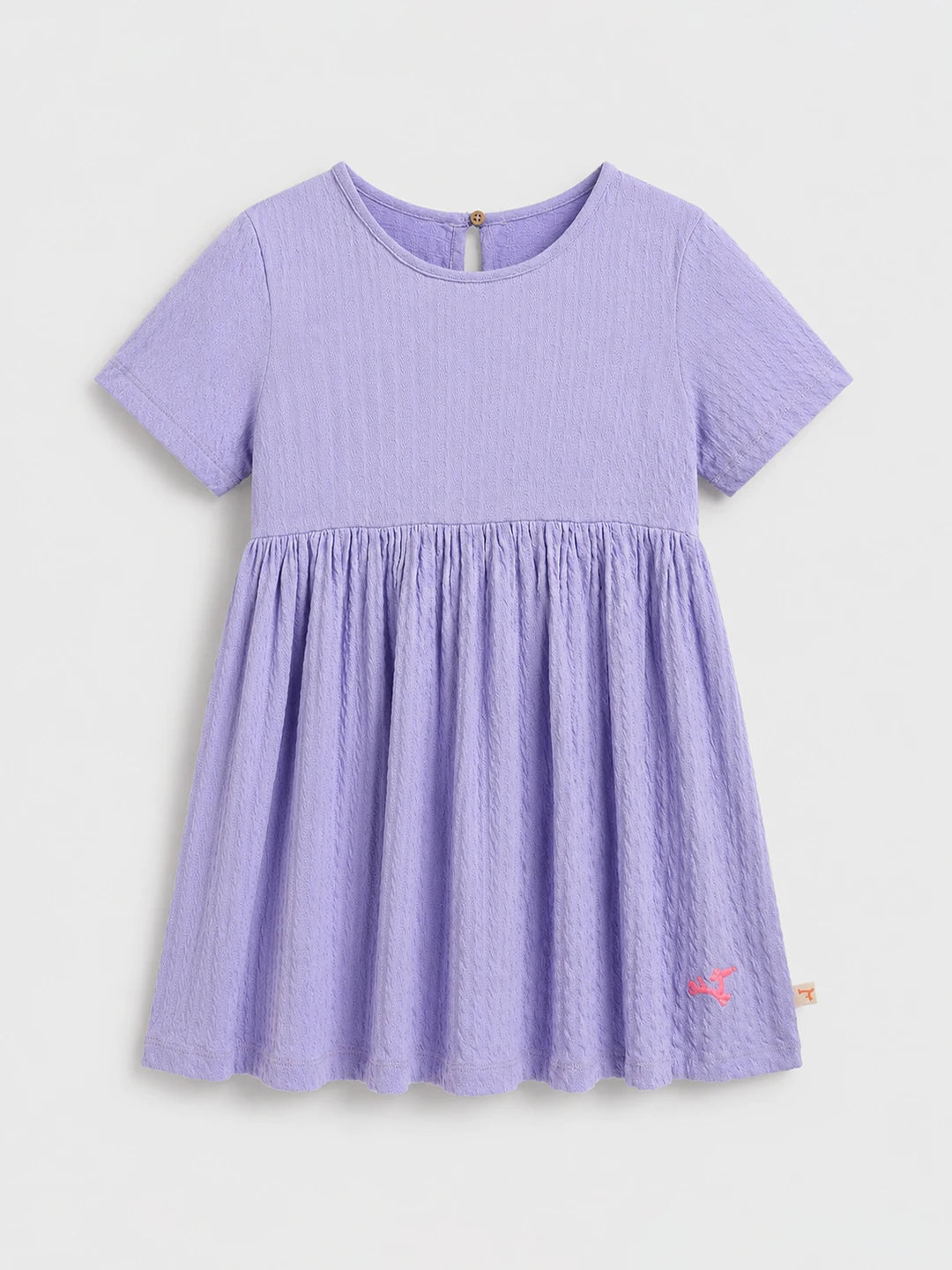 Textured Short Sleeve Dress