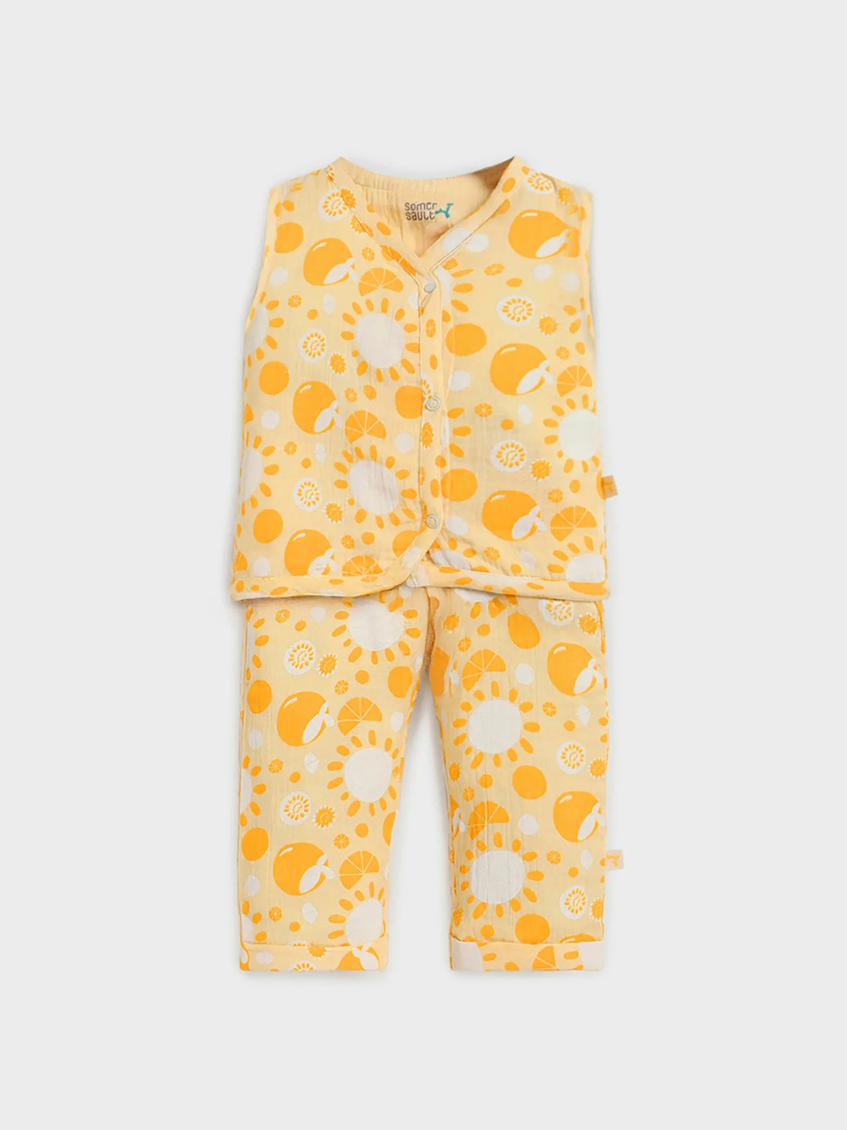 Printed Cotton Jhabla Set