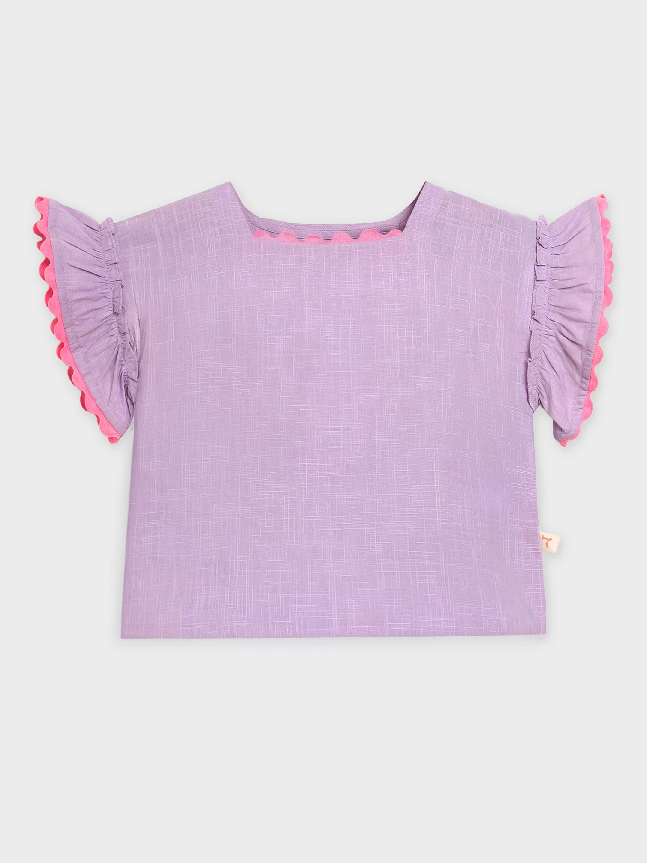 Lavender Breeze Scallop Asymmetrical Top