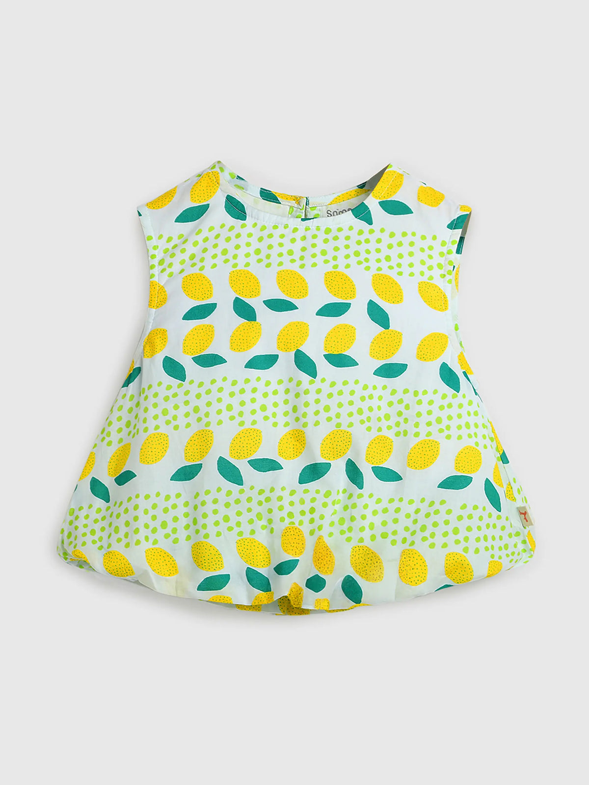 Lemon Print Peplum Top & Mint Skirt Co-ord Set