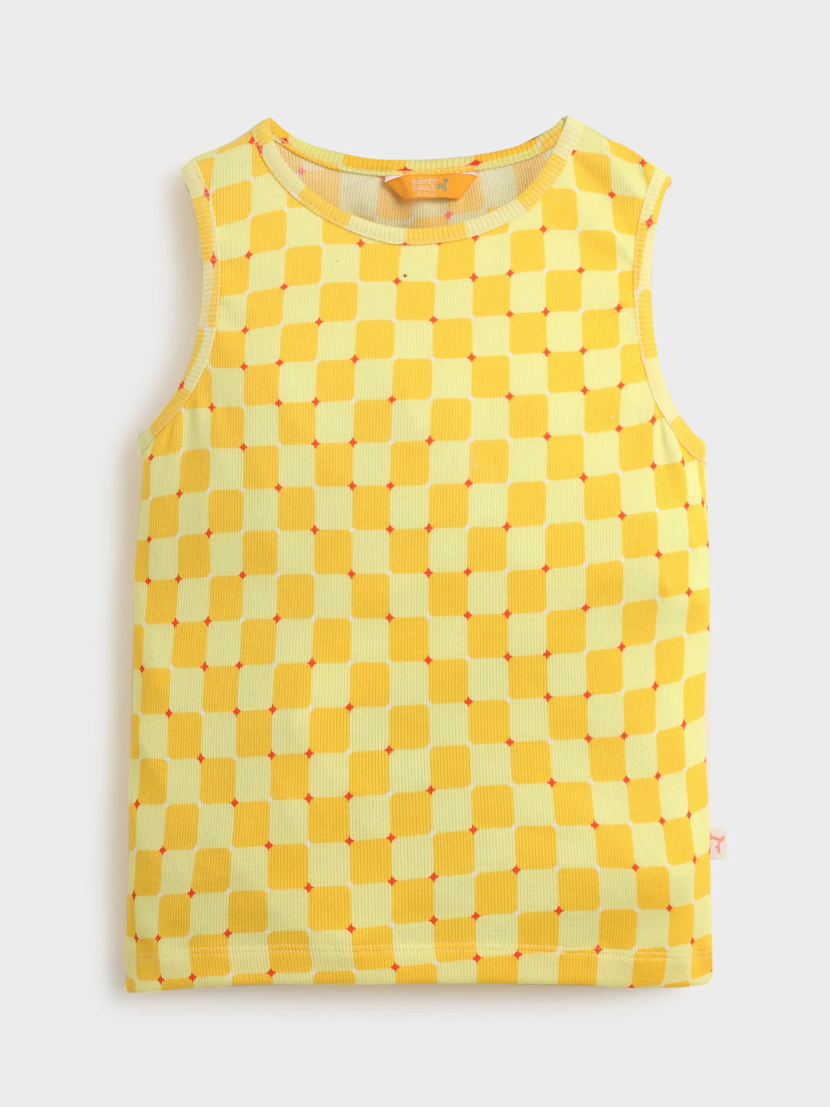 Sunshine Check Top & Coral Shorts Co-ord Set