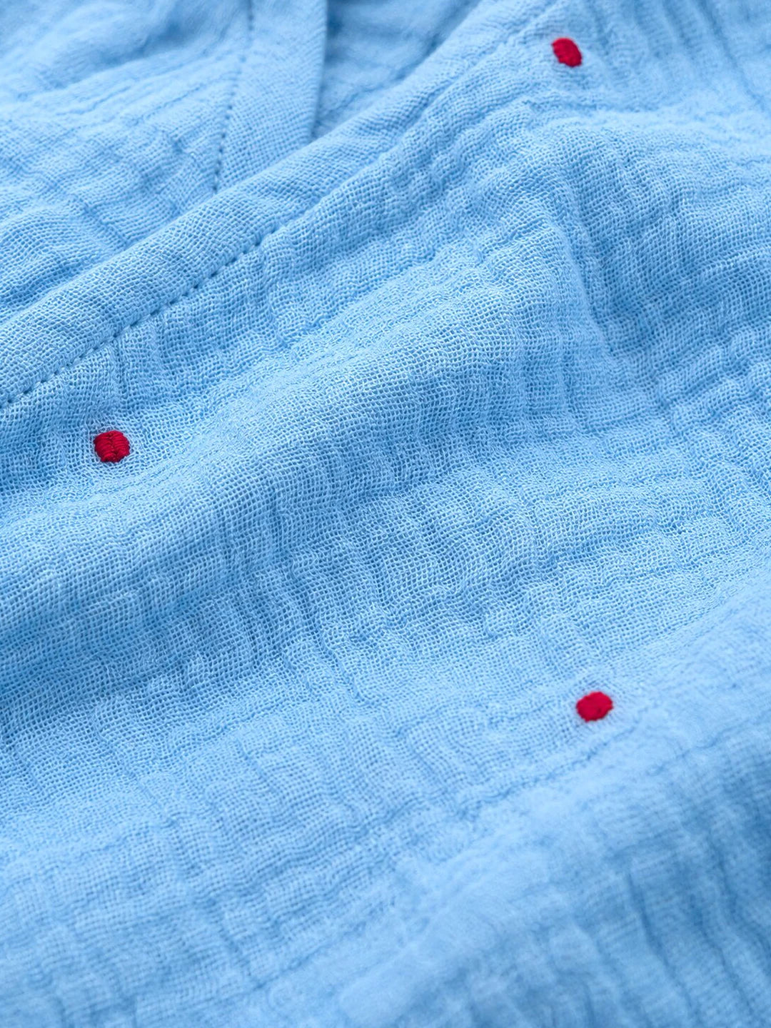 Embroidered Blue Muslin Jhabla Set