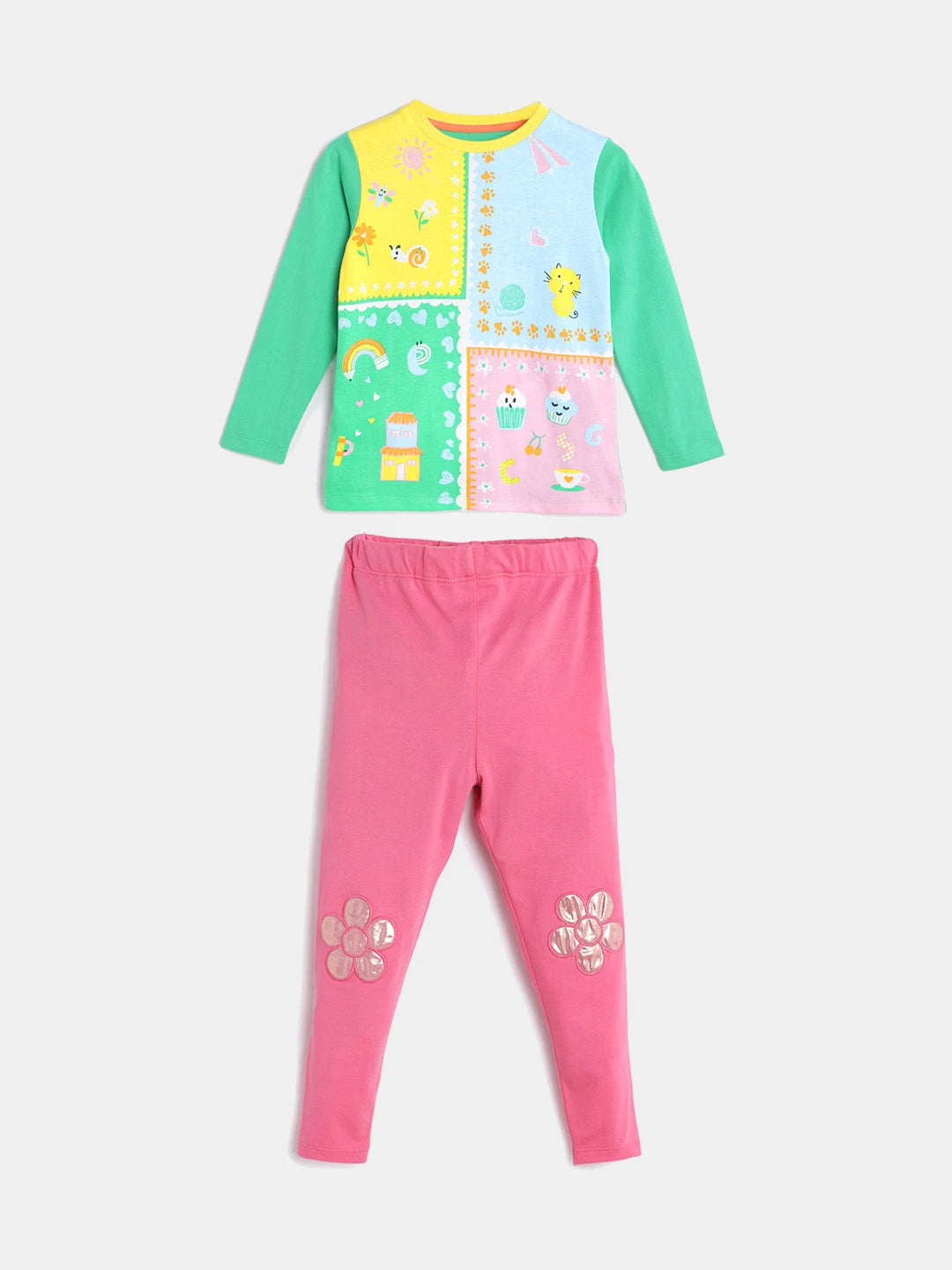 Printed Tee and Leggings Set