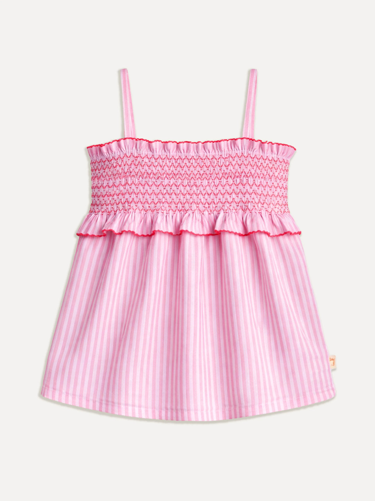 Striper Smocked Cotton Top