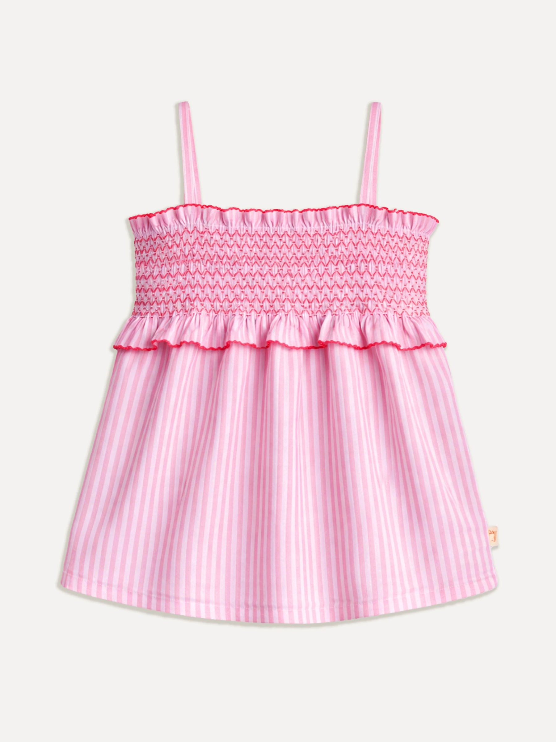 Strawberry Striped Frilly Cotton Top