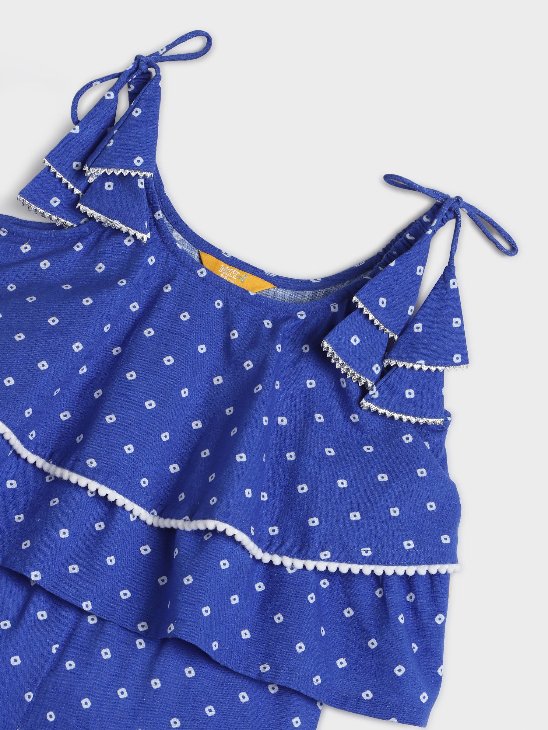 Blue Twirl Bandhani Sharara Set