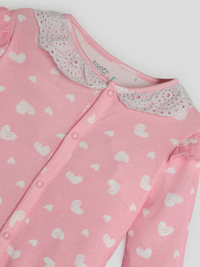 All My Heart Schiffli Collar Sleepsuit (Cancelled Style) Somersault