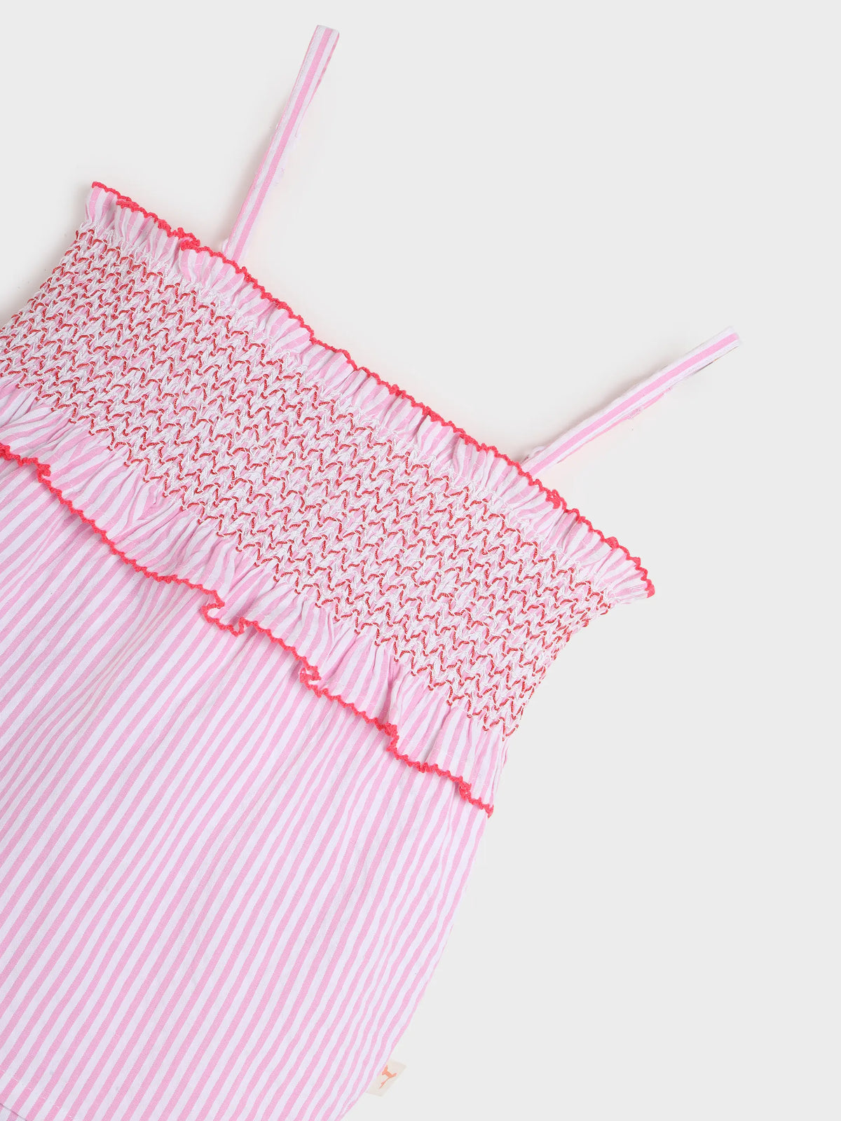 Strawberry Striped Frilly Cotton Top