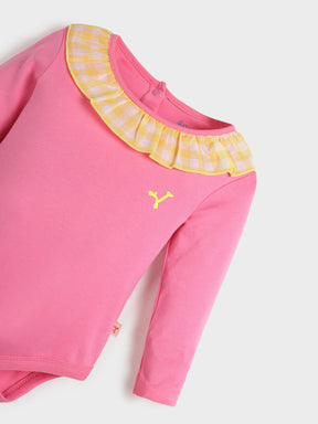 Pink ruffle bodysuit