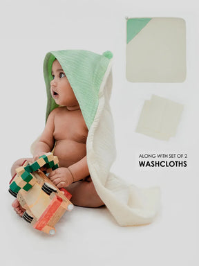 Happy Baby Surprise Box - Set of a Bodysuit, Towel Set, and A Pack of 3 Bibs