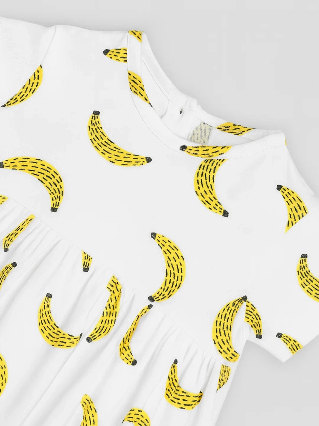 Happy Banana Cotton A-Line Dress