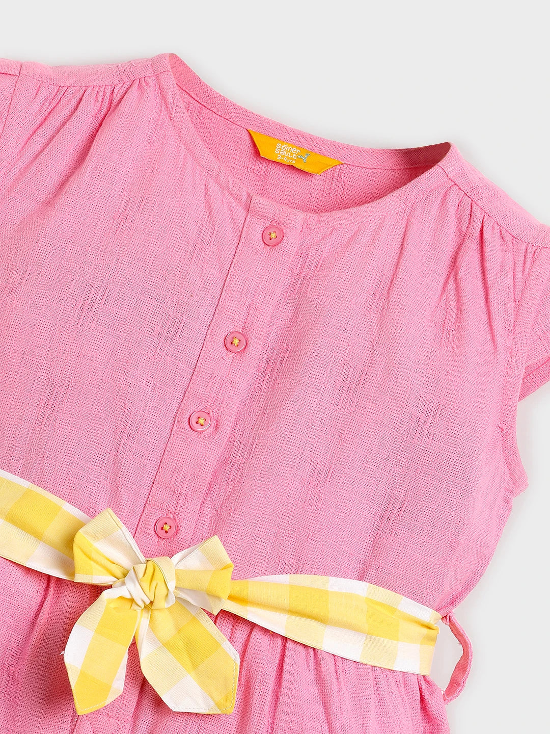 Playsuit with Gingham Belt