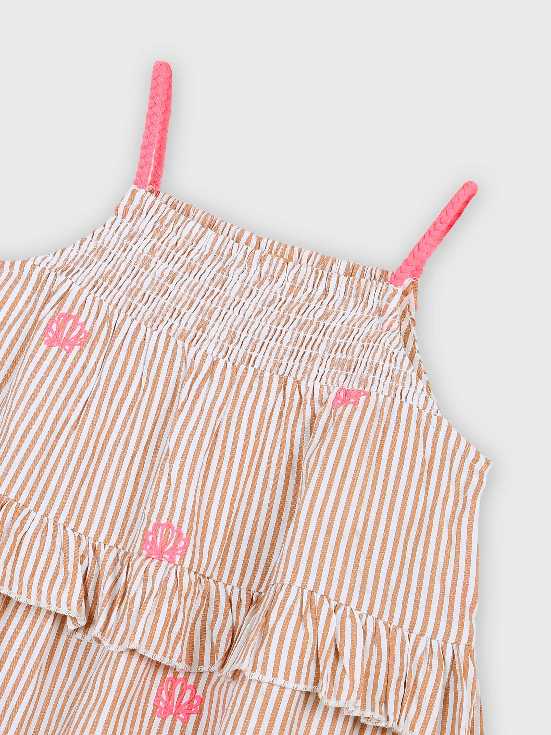 Striped Embroidery Dress