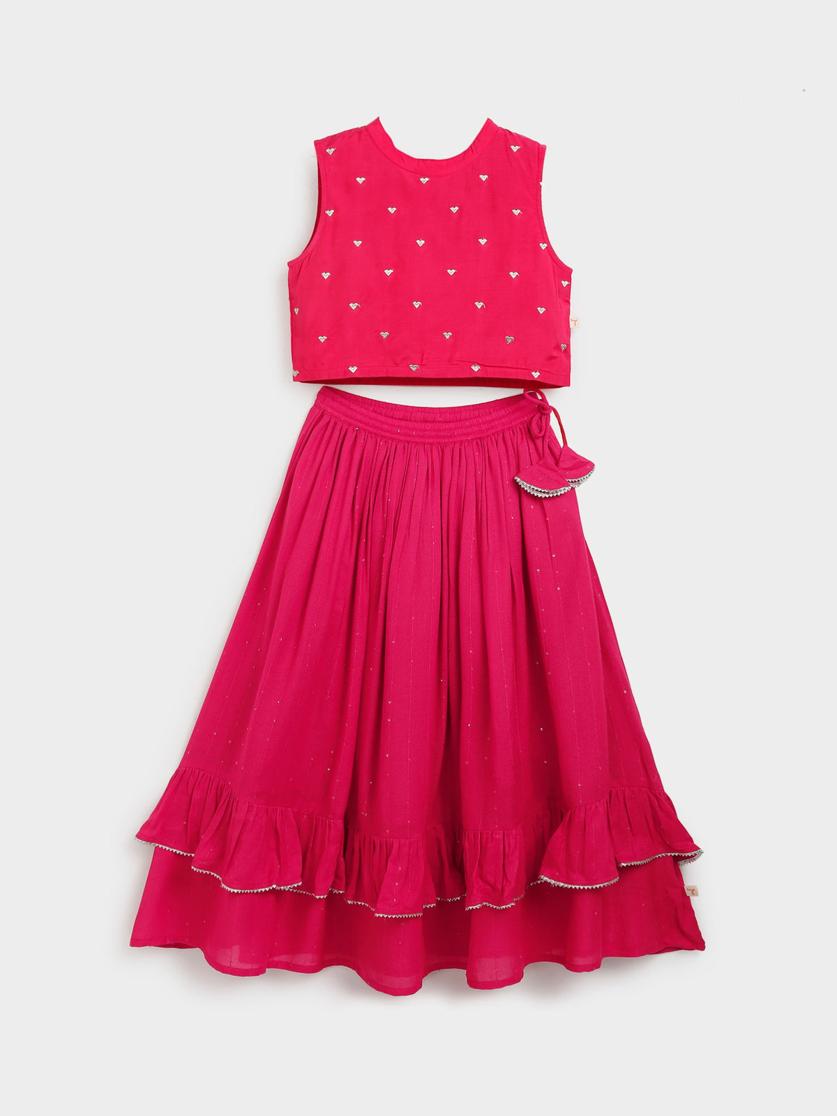 Pink Halter Top Skirt Set