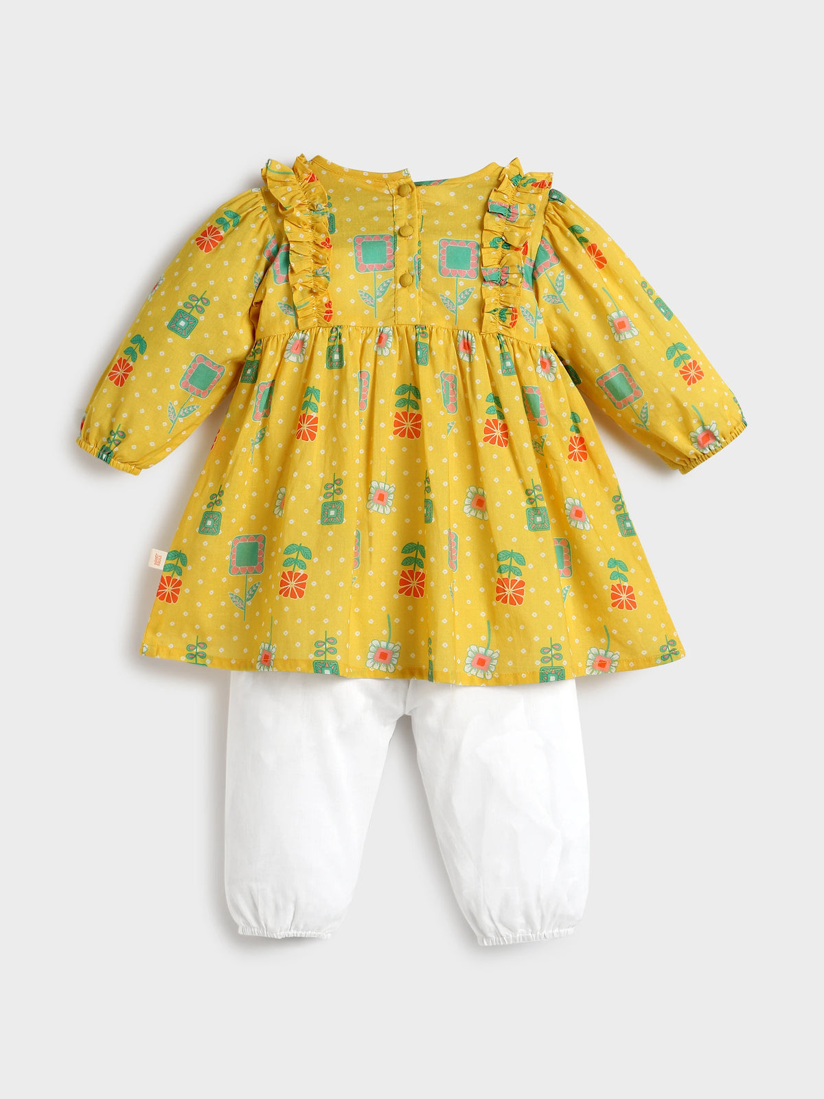 Yellow Bandhani Top and Bottom Set