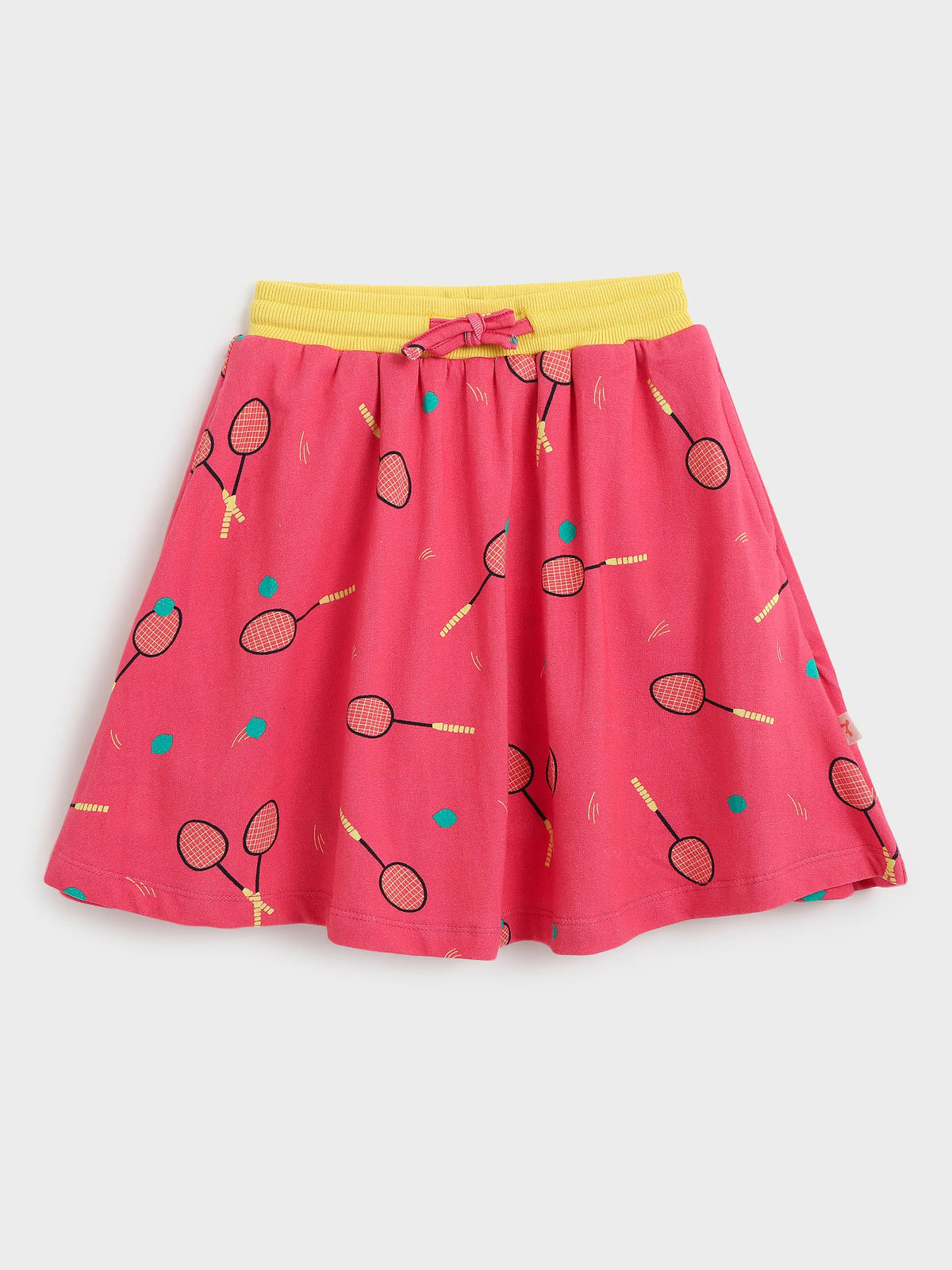 Ruffle Sleeve Top & Tennis Print Skort Co-ord Set