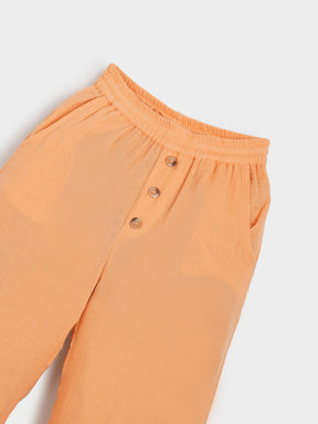 Girls Pocket Detail T-Shirt & Wide-Leg Pants Set
