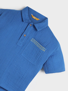 Classic Blue Polo Shirt & Shorts Set