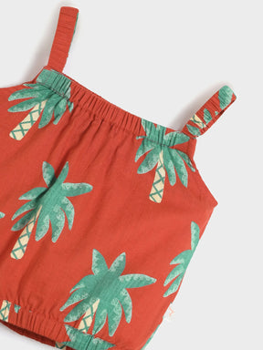 Tropical Palm Crop Top