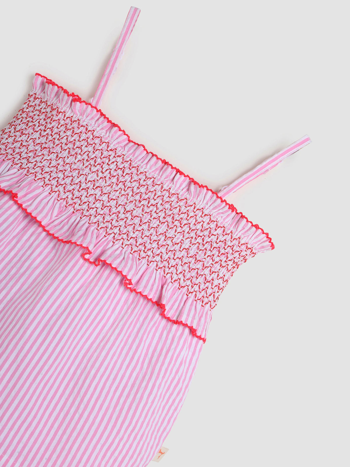 Striper Smocked Cotton Top
