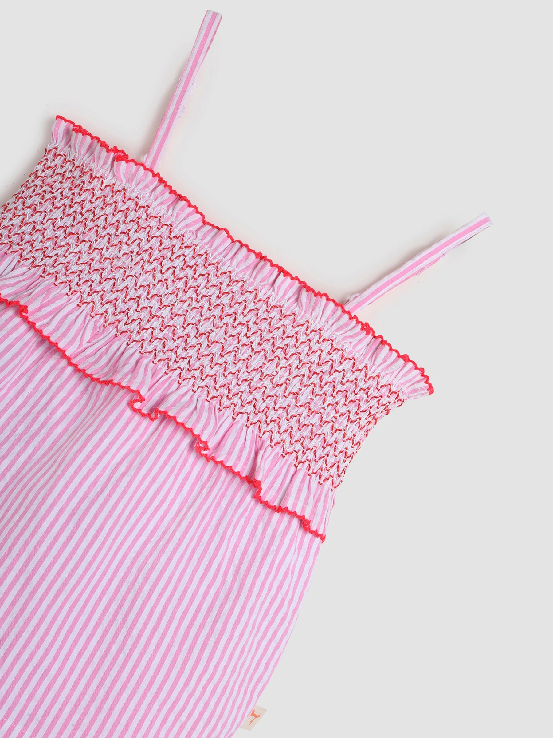 Strawberry Striped Frilly Cotton Top