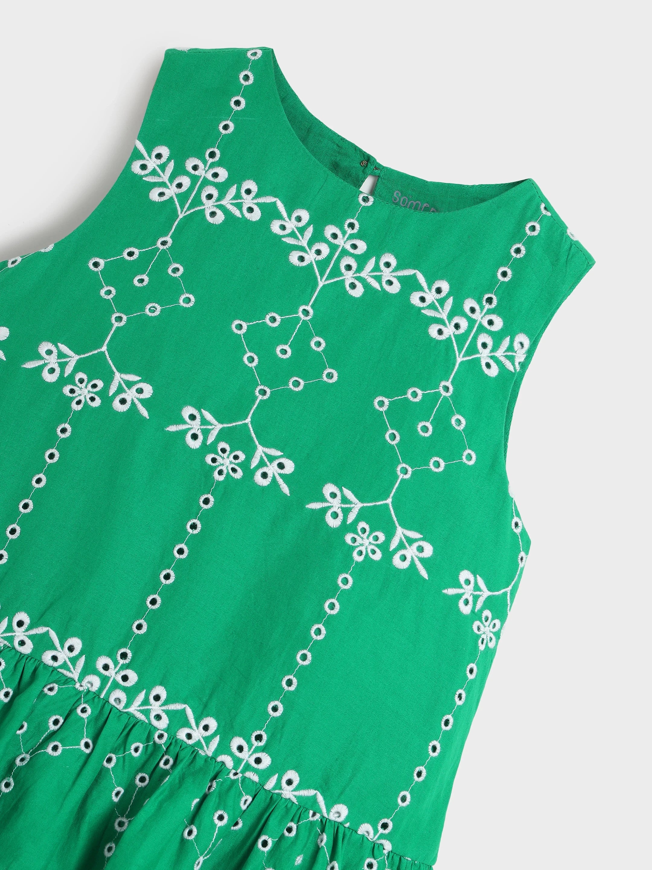 Schiffli Peplum Top