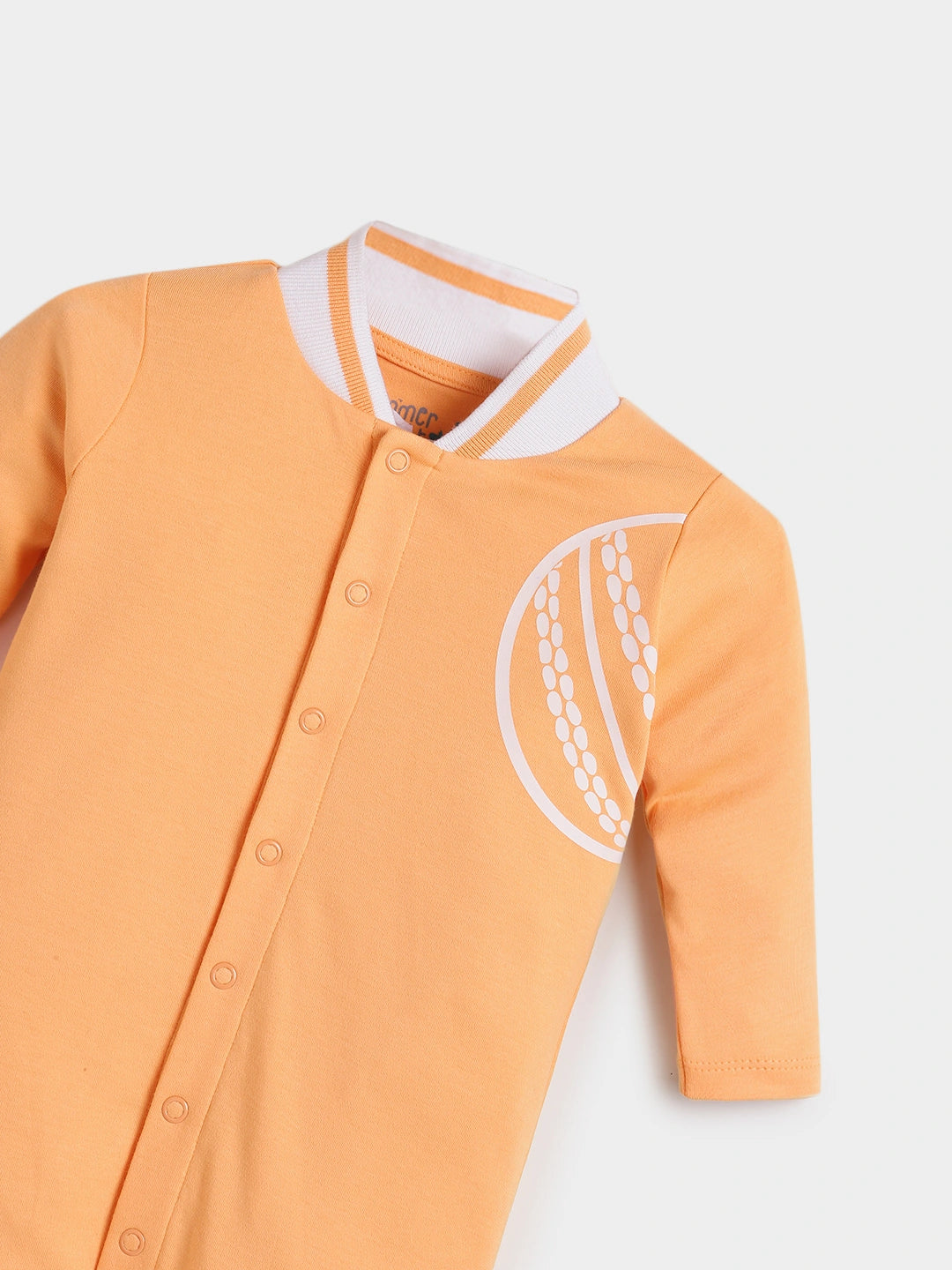 Dreamy Orange Polo Collar Sleepsuit