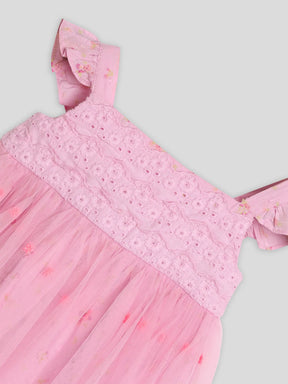 Mesh Pink Romper Dress Somersault