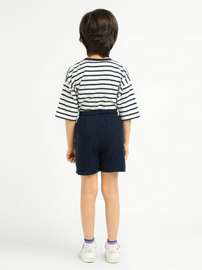 Deep Sea Striped Cotton T-Shirt and Shorts Set
