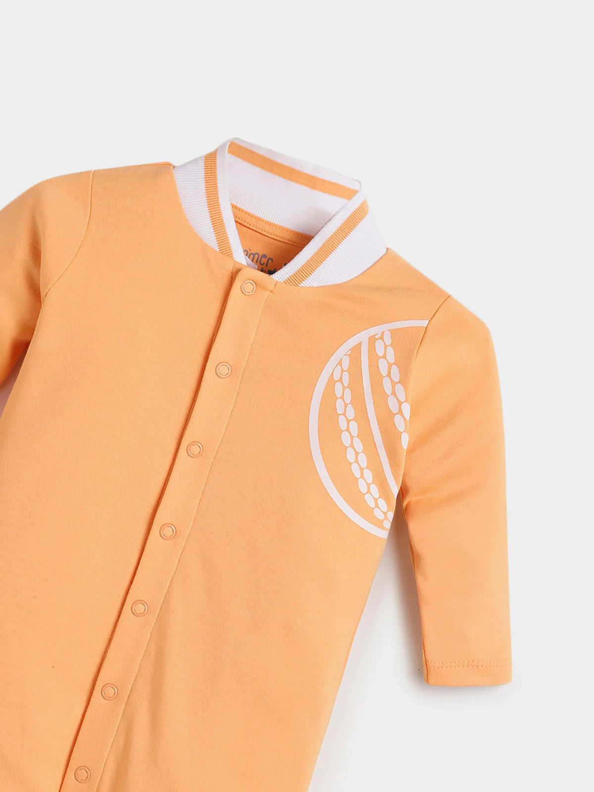 Dreamy Orange Polo Collar Sleepsuit