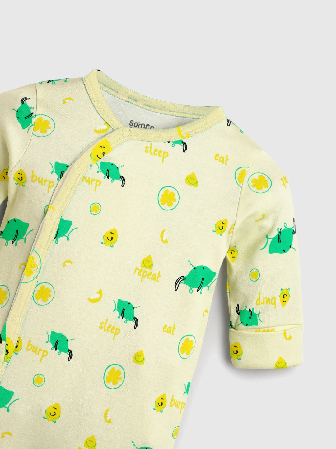 Burp Sleep Repeat Footed Cotton Sleepsuit