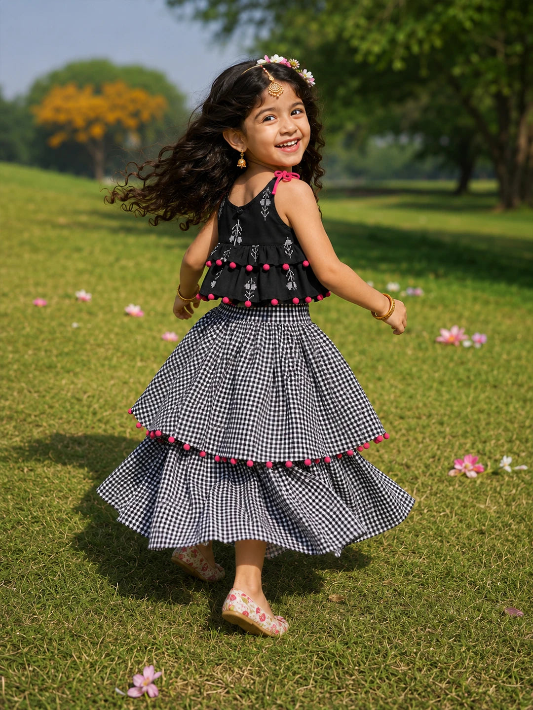 Pom-Pom Top Skirt Set