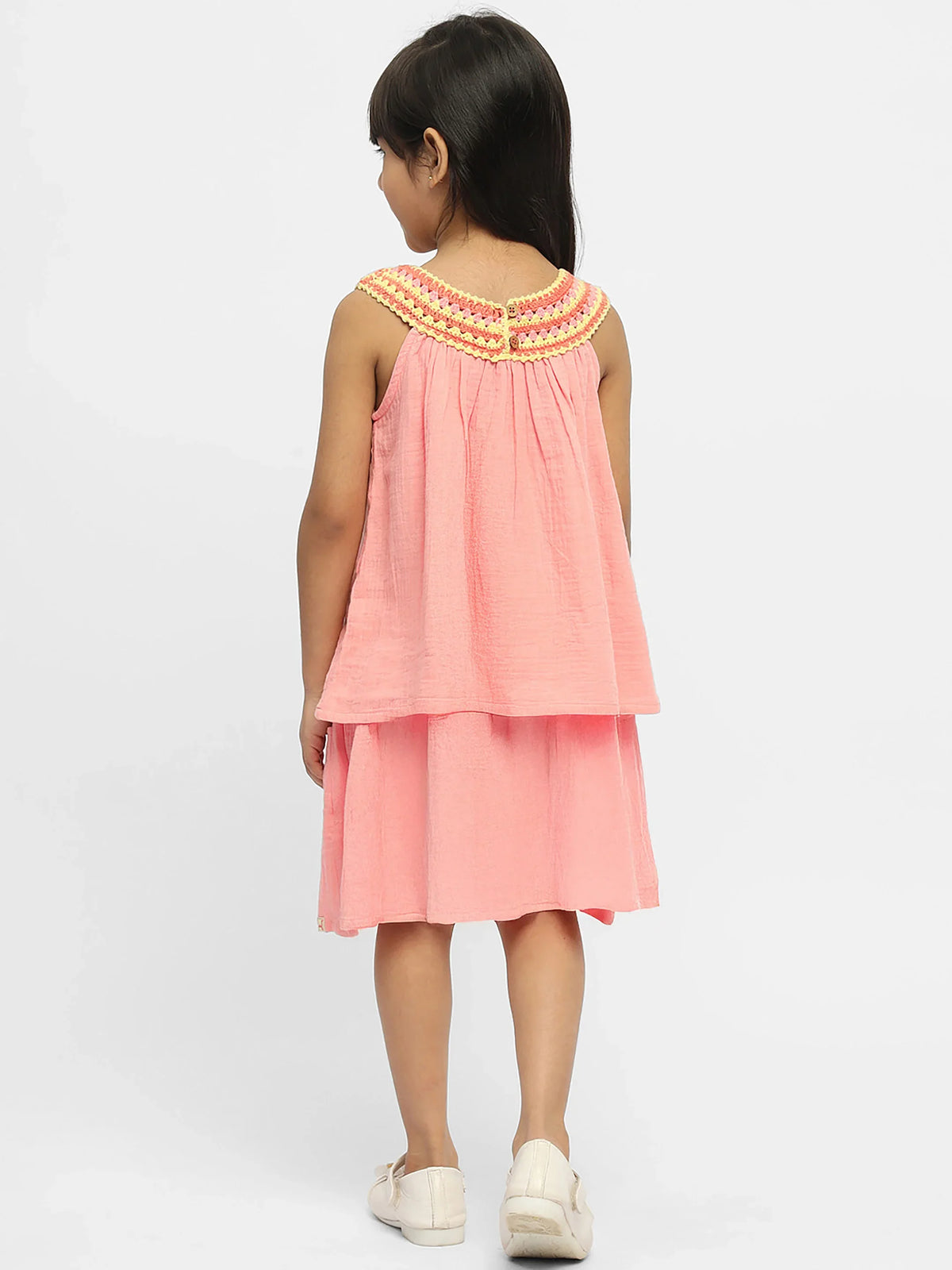 Coral Cotton Top & Skirt Set