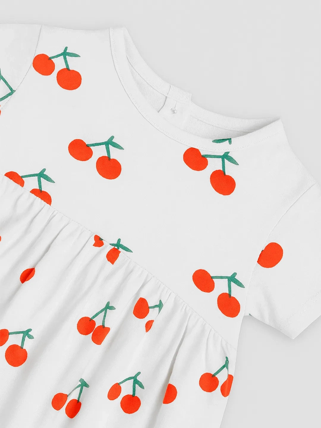 Happy Cherry Cotton A-Line Dress