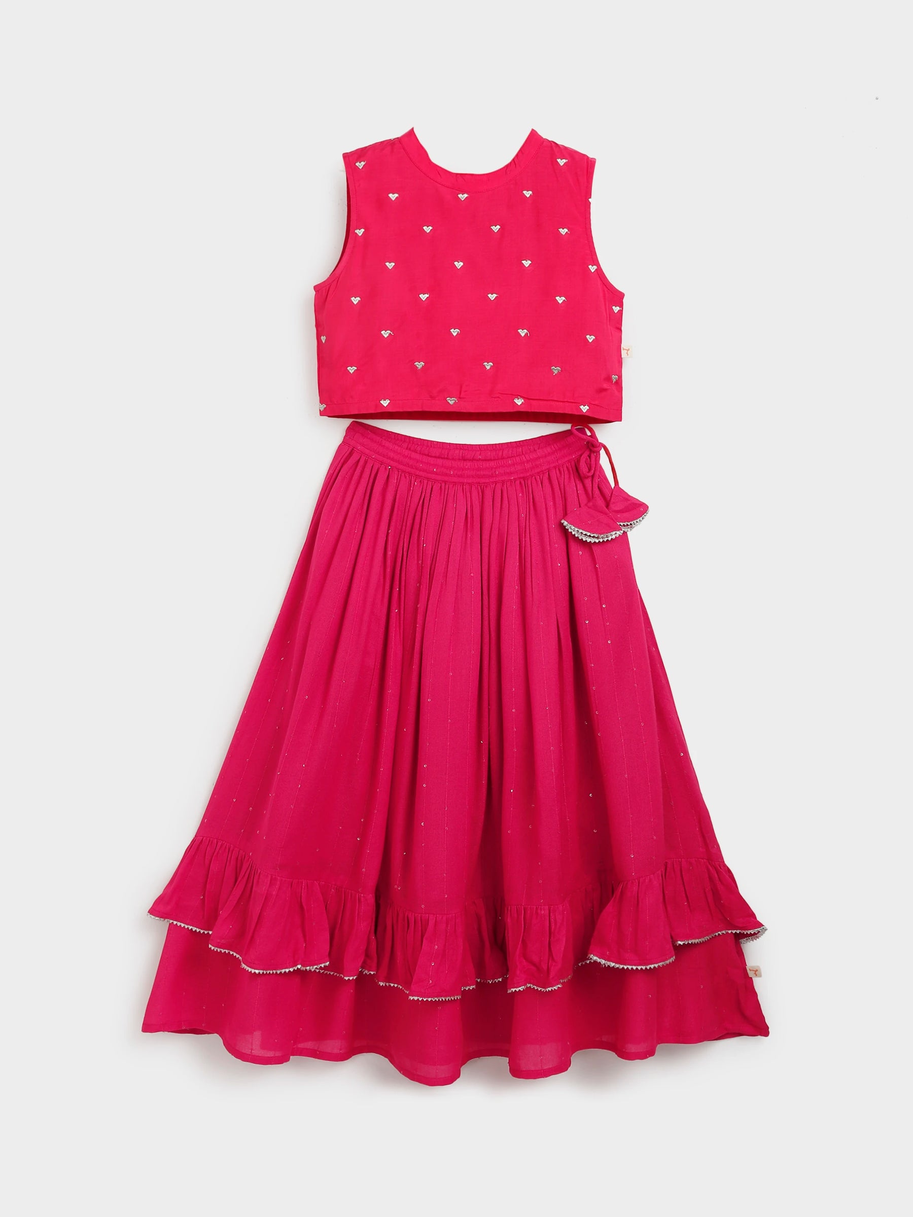 Pink Halter Top Skirt Set