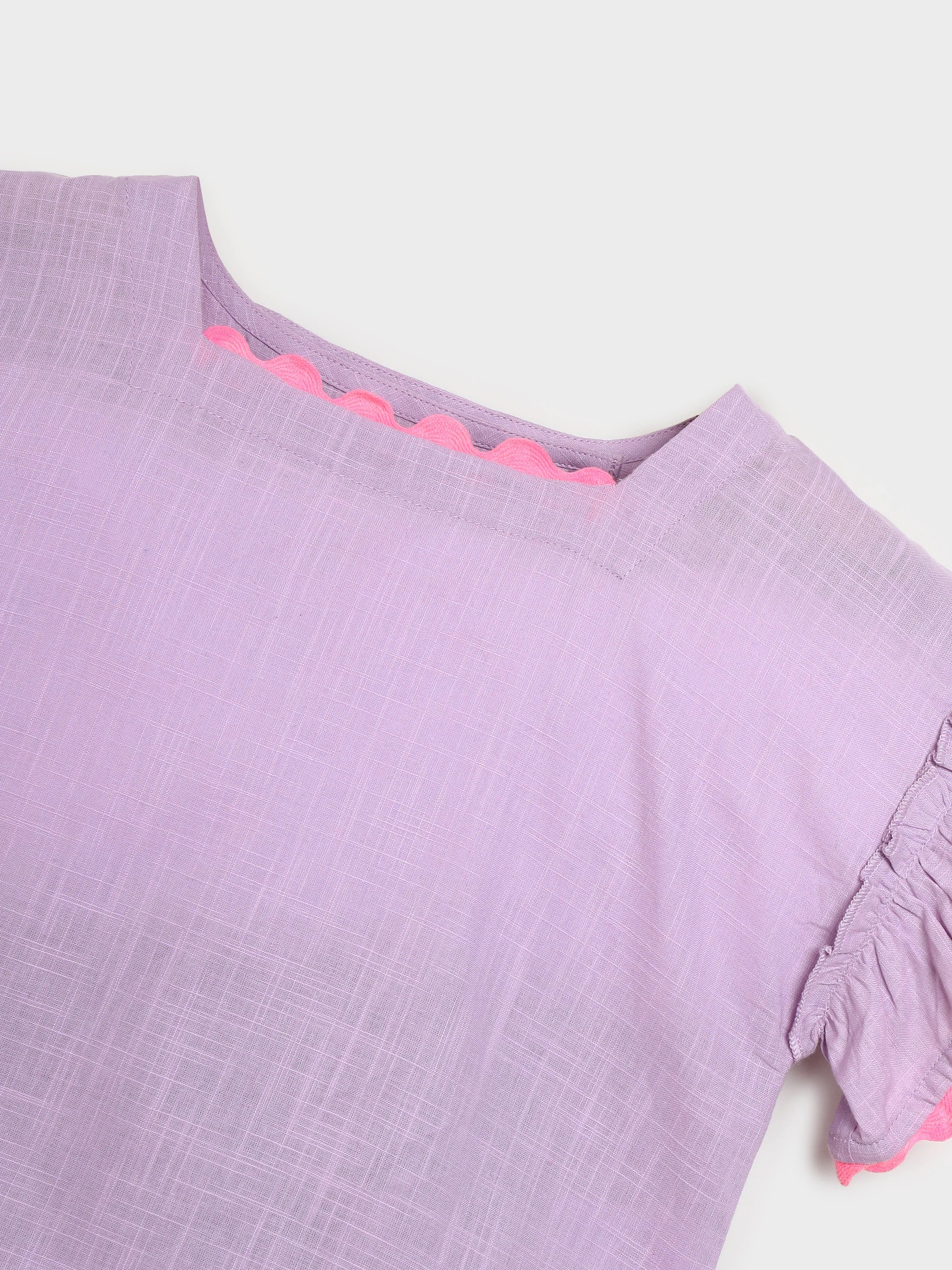 Lavender Breeze Scallop Asymmetrical Top